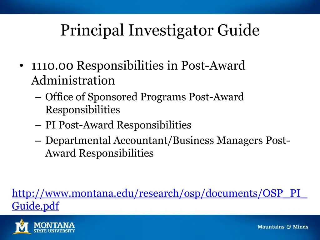 principal investigator guide