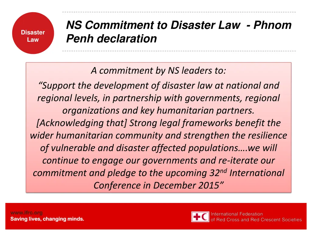 ns commitment to disaster law phnom penh