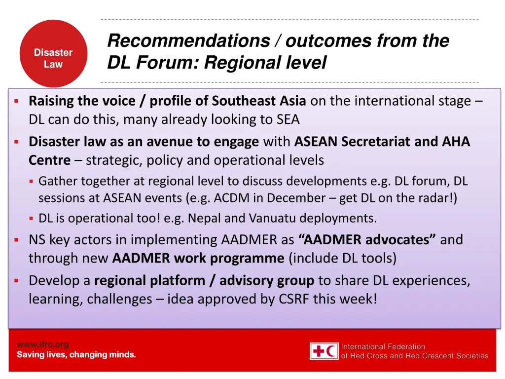recommendations outcomes from the dl forum 1
