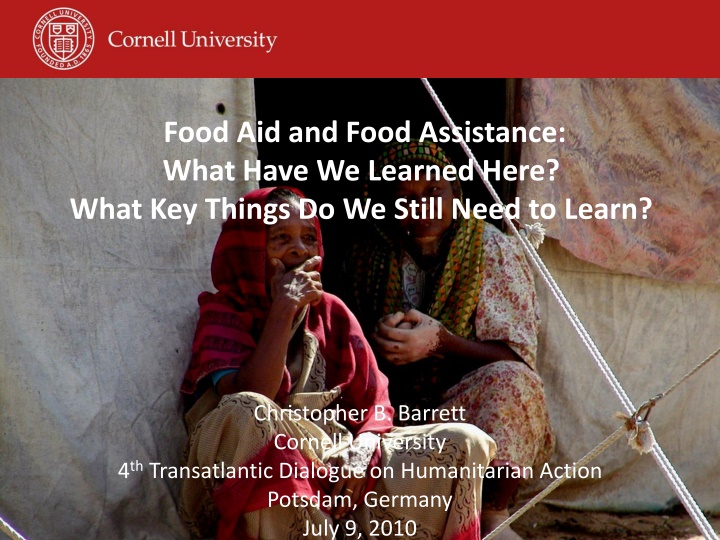 food aid and food assistance what have we learned