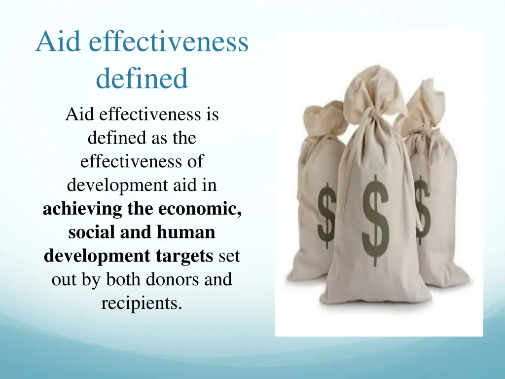 aid effectiveness defined aid effectiveness