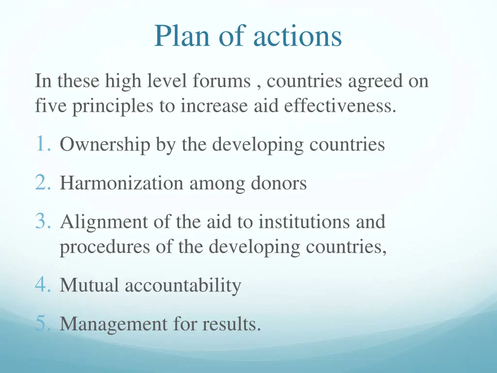 plan of actions