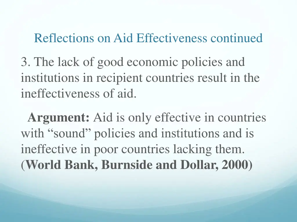 reflections on aid effectiveness continued 1