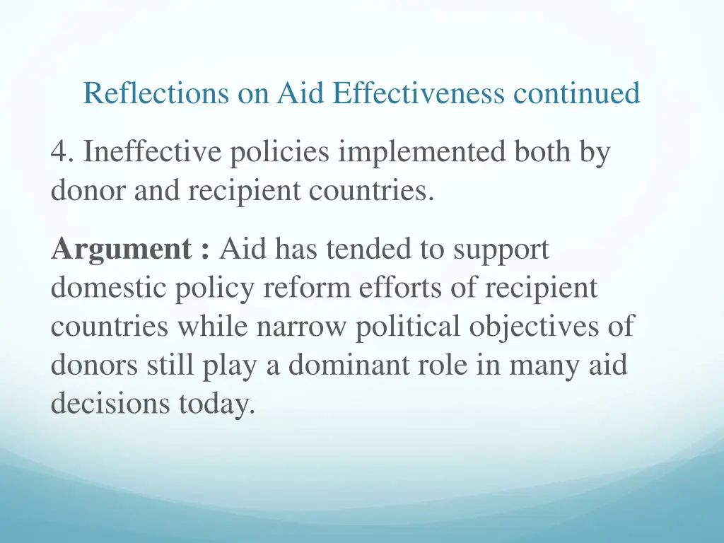 reflections on aid effectiveness continued 2