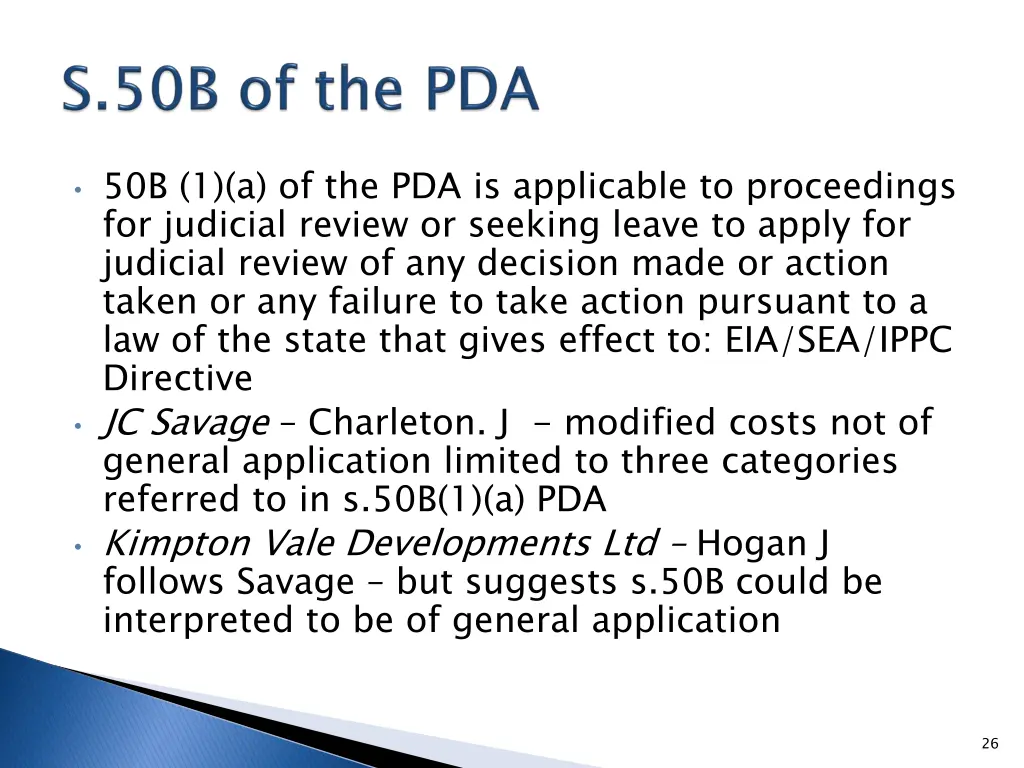 50b 1 a of the pda is applicable to proceedings