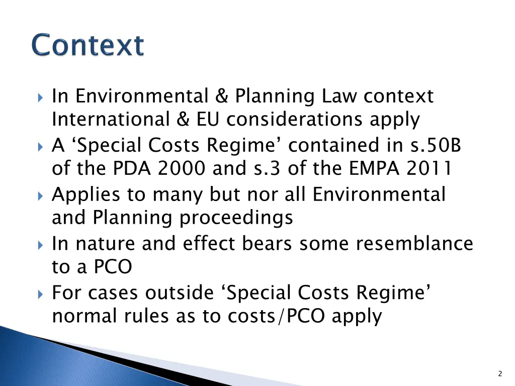 in environmental planning law context