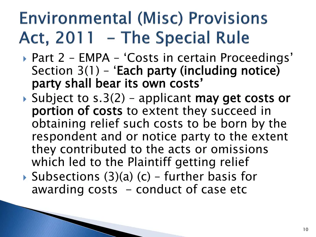 part 2 empa costs in certain proceedings section