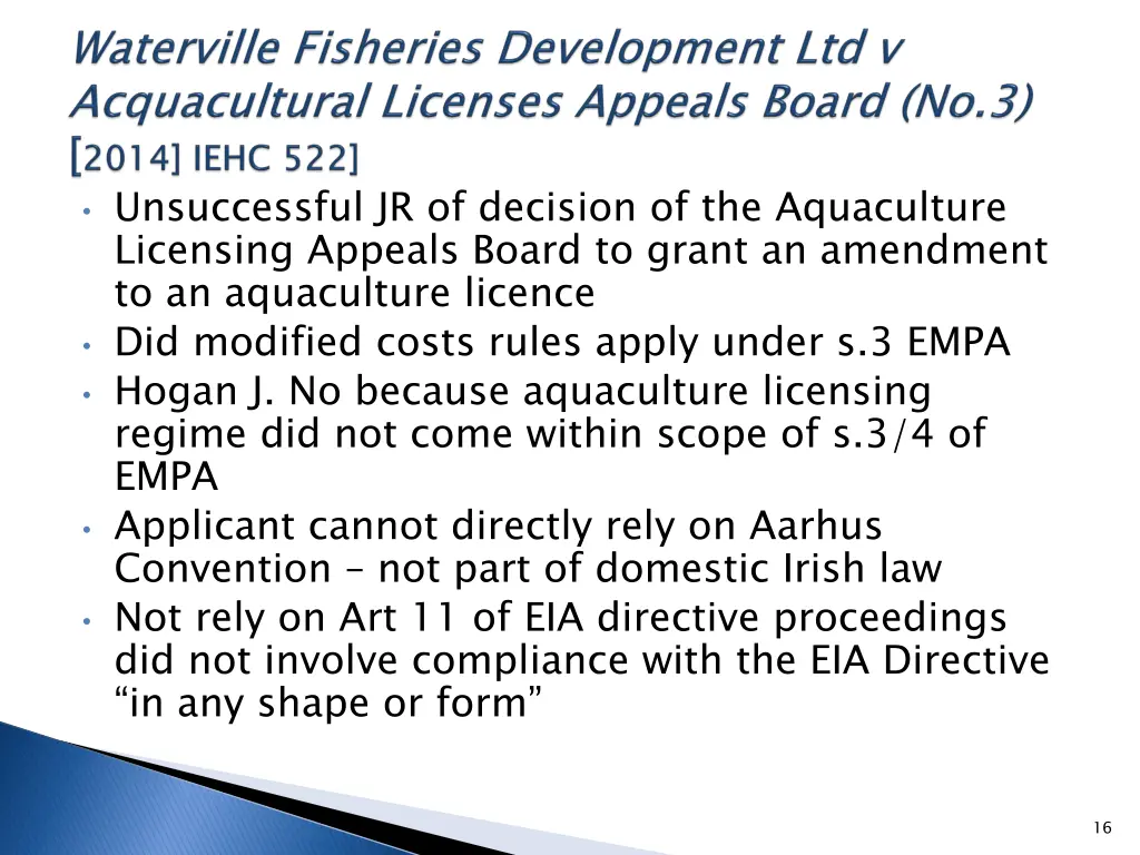unsuccessful jr of decision of the aquaculture