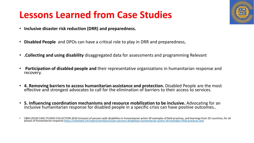 lessons learned from case studies