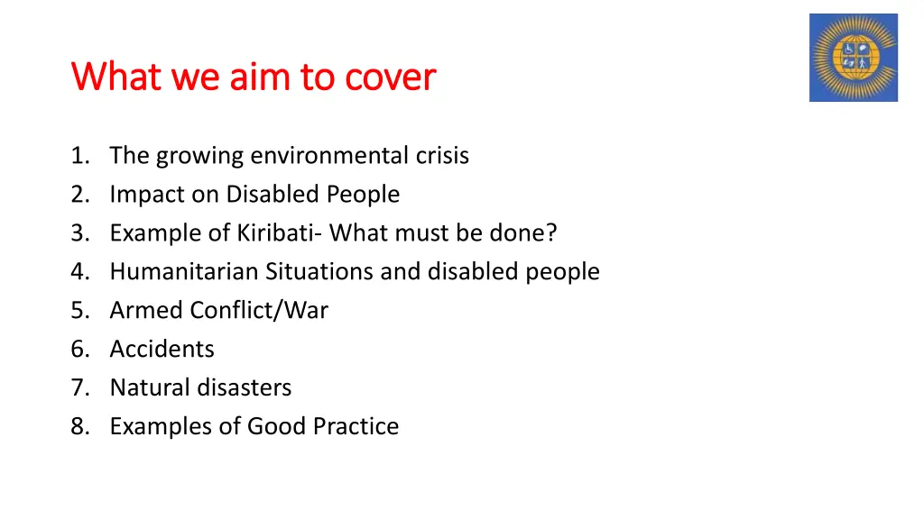 what we aim to cover what we aim to cover
