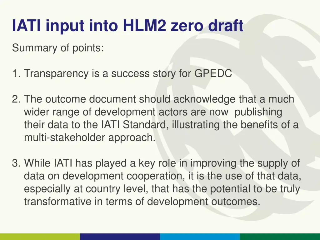 iati input into hlm2 zero draft