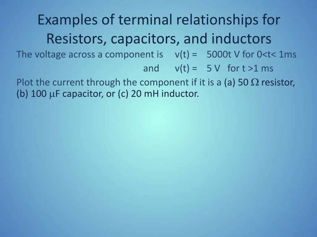 examples of terminal relationships for resistors 1