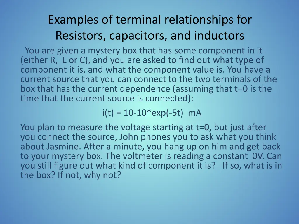 examples of terminal relationships for resistors 3