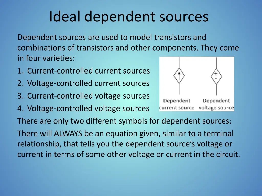 ideal dependent sources