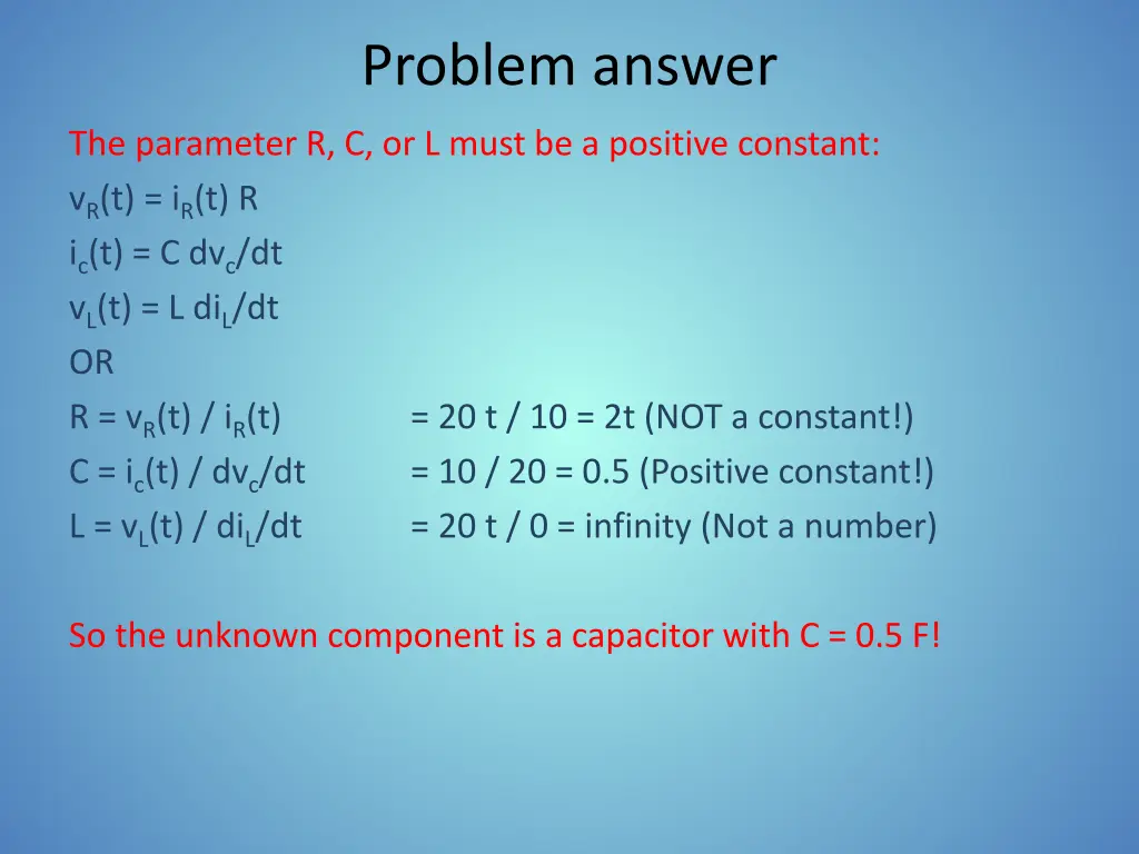 problem answer