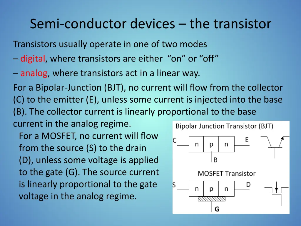 semi conductor devices the transistor