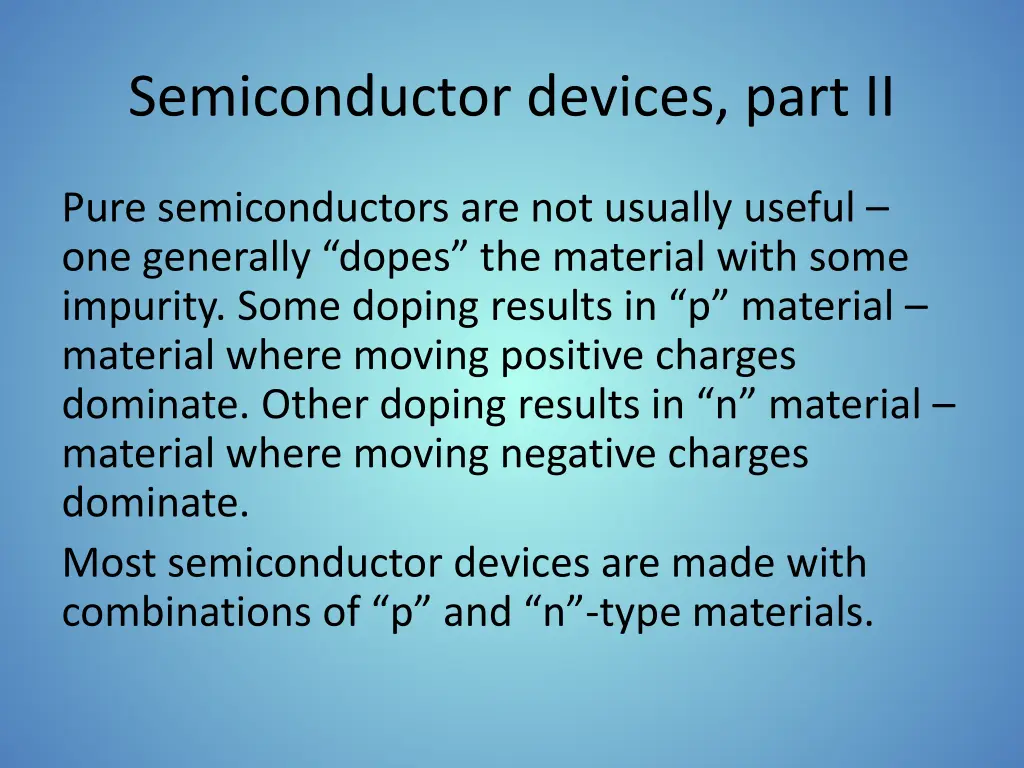 semiconductor devices part ii