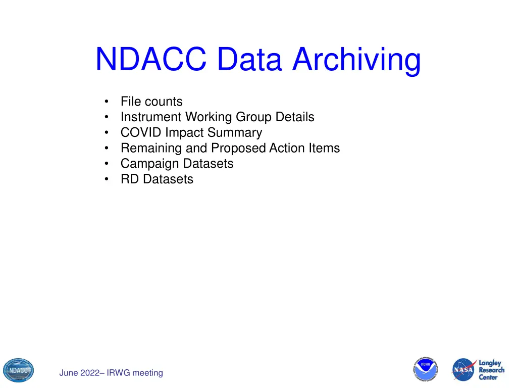 ndacc data archiving
