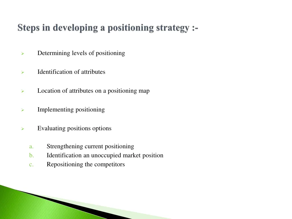 determining levels of positioning