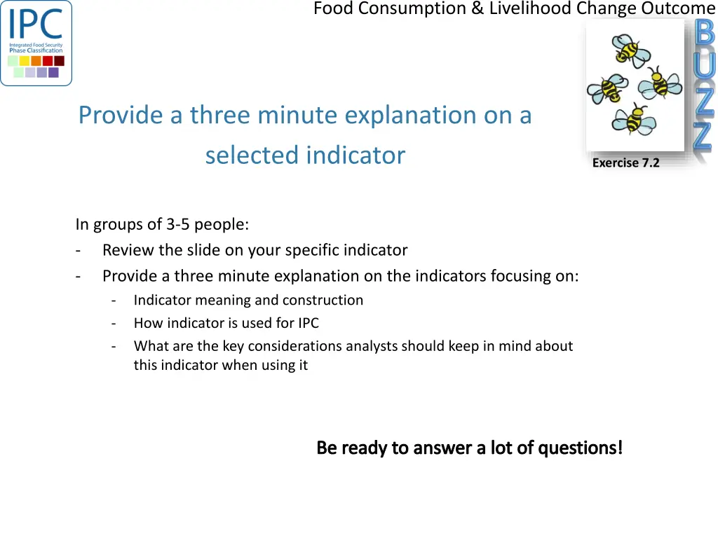 food consumption livelihood change outcome