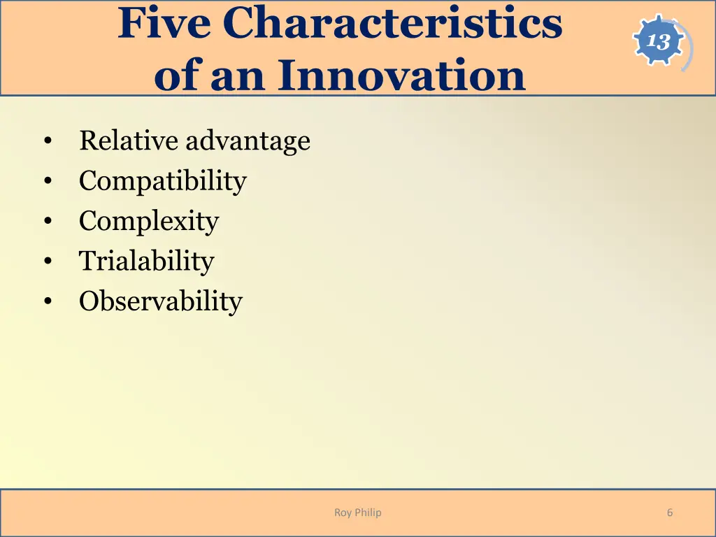 five characteristics of an innovation