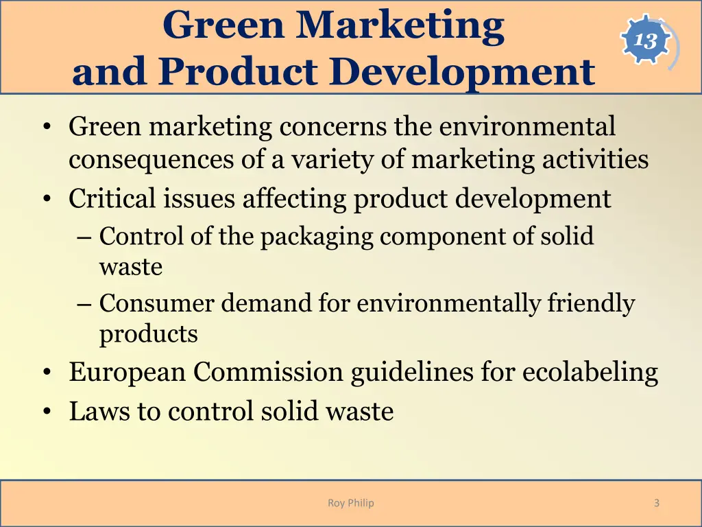 green marketing and product development