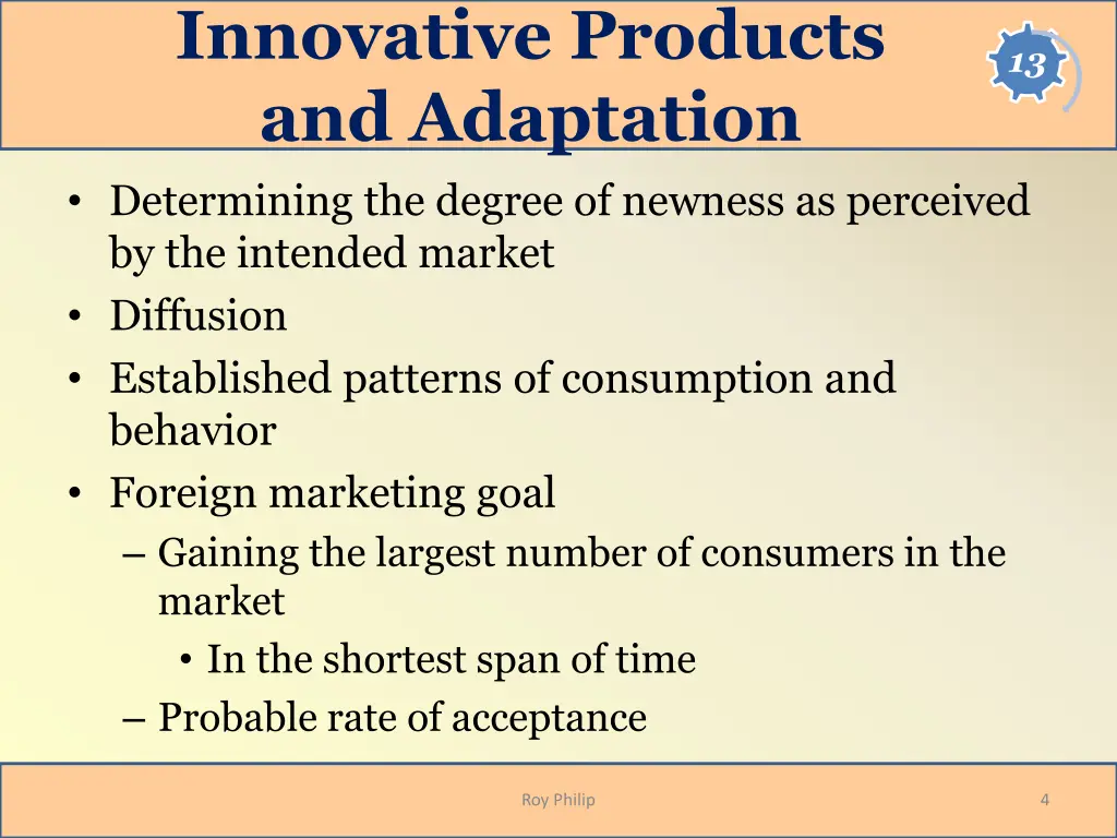 innovative products and adaptation determining