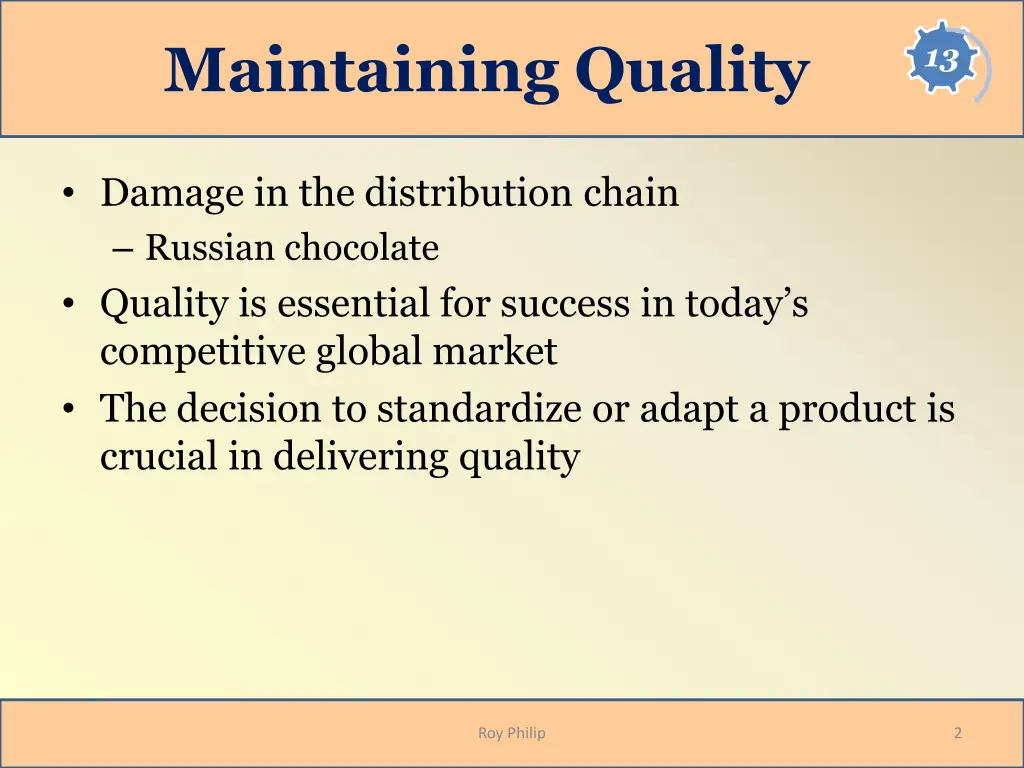 maintaining quality