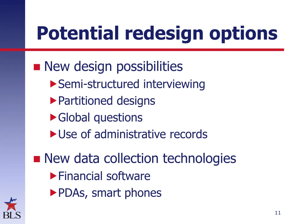potential redesign options
