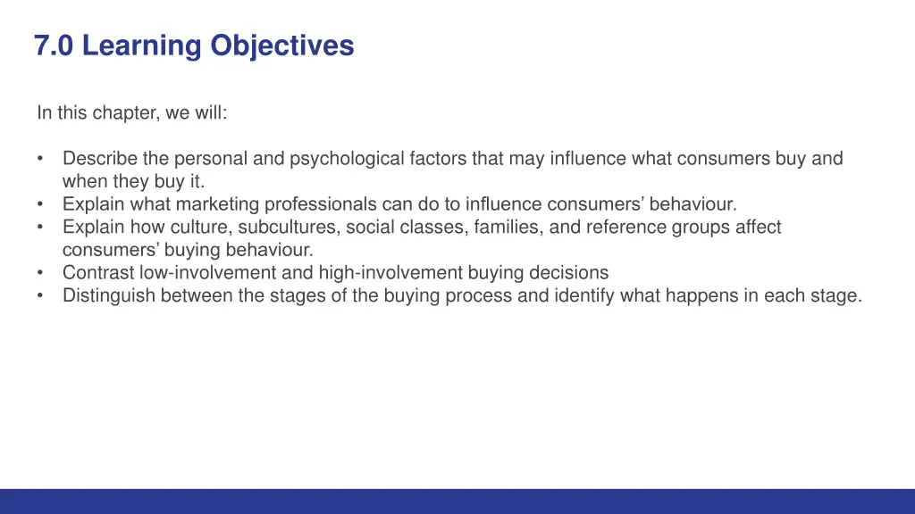 7 0 learning objectives