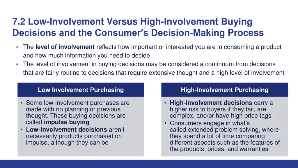 7 2 low involvement versus high involvement