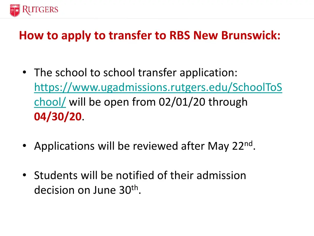 how to apply to transfer to rbs new brunswick