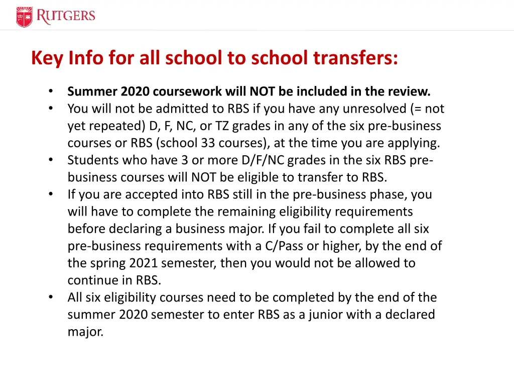 key info for all school to school transfers