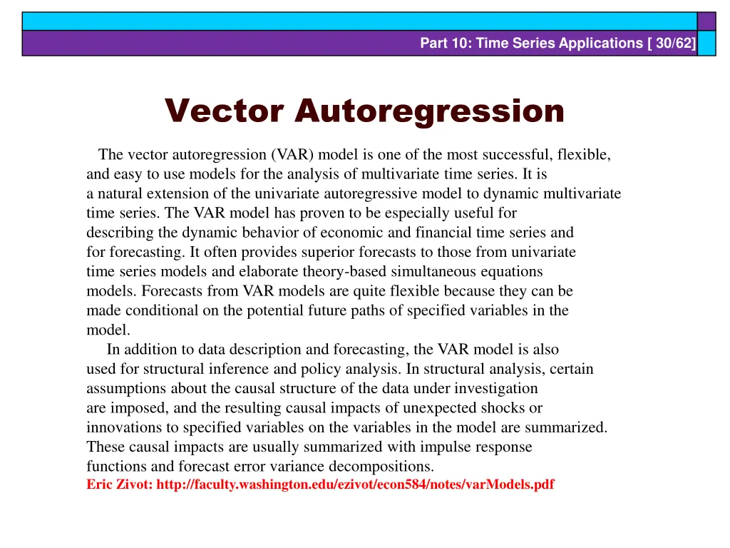 part 10 time series applications 30 62