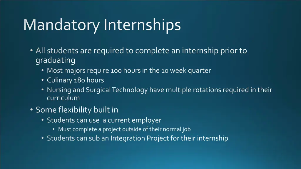 mandatory internships