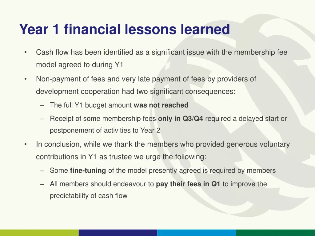 year 1 financial lessons learned