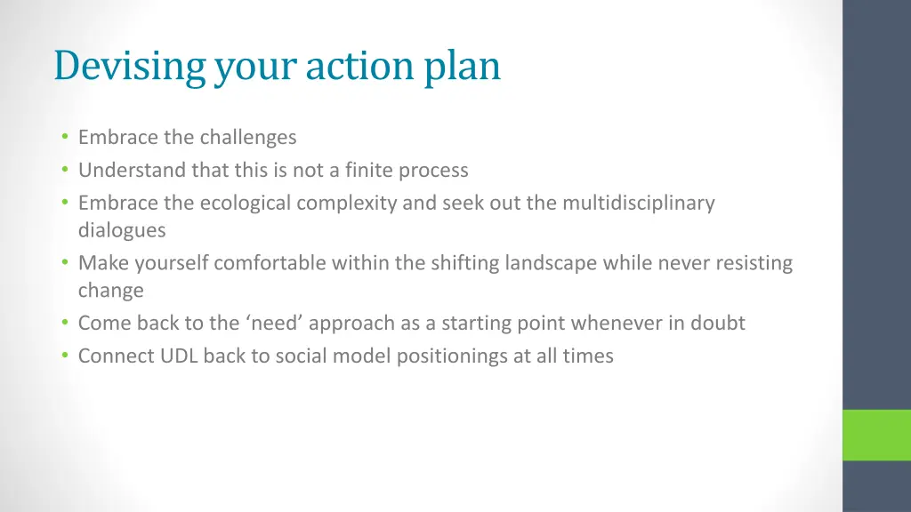 devising your action plan