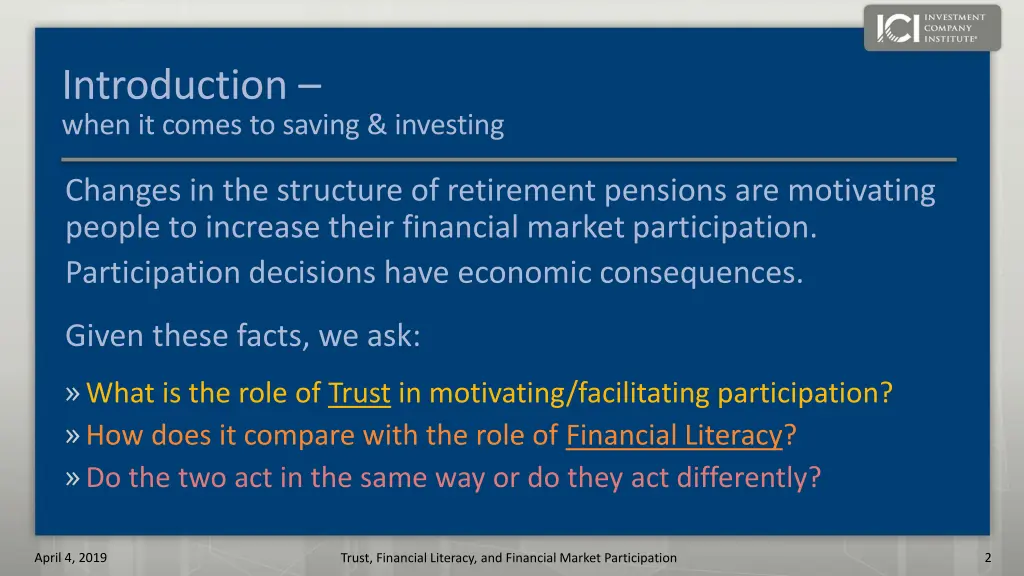 introduction when it comes to saving investing