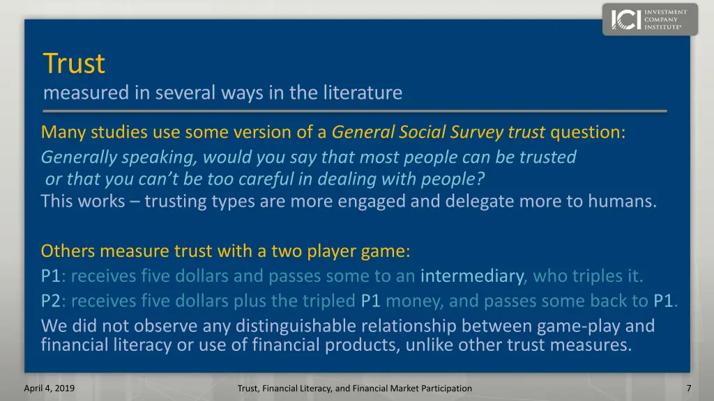 trust measured in several ways in the literature