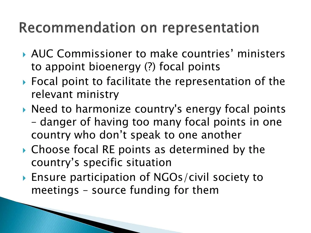 auc commissioner to make countries ministers