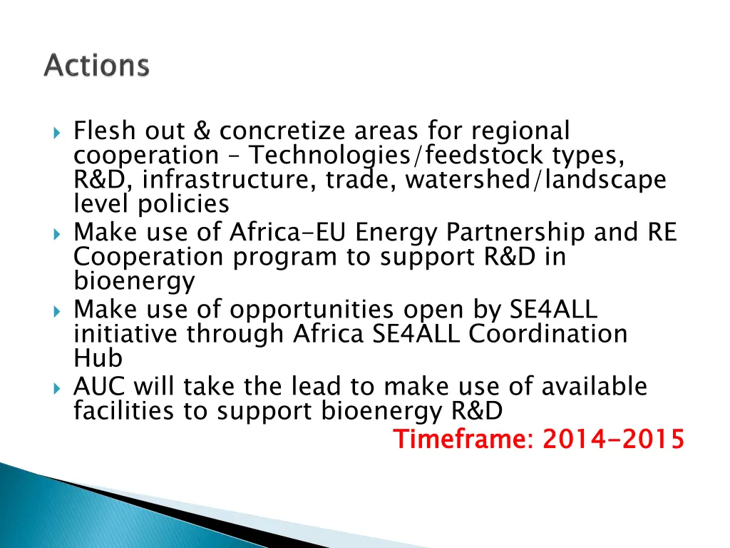 flesh out concretize areas for regional