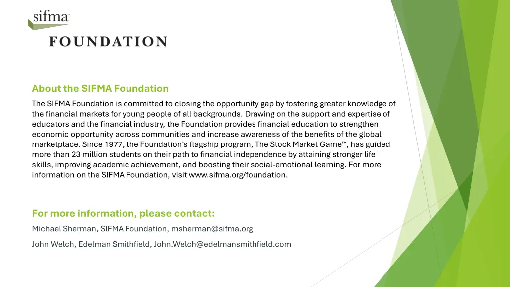 about the sifma foundation