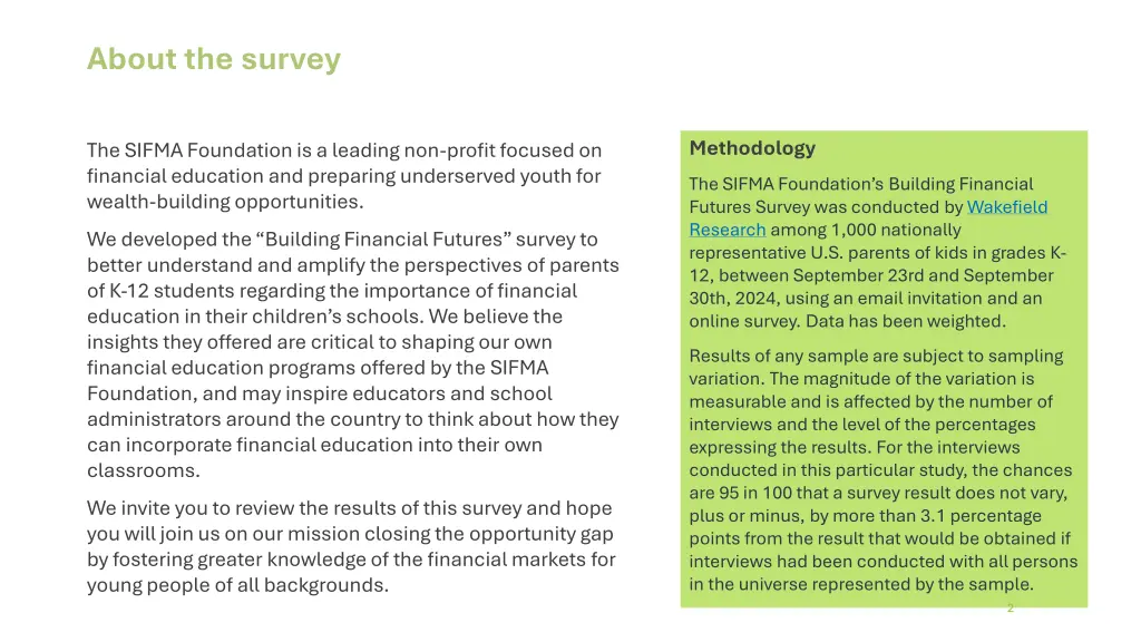about the survey