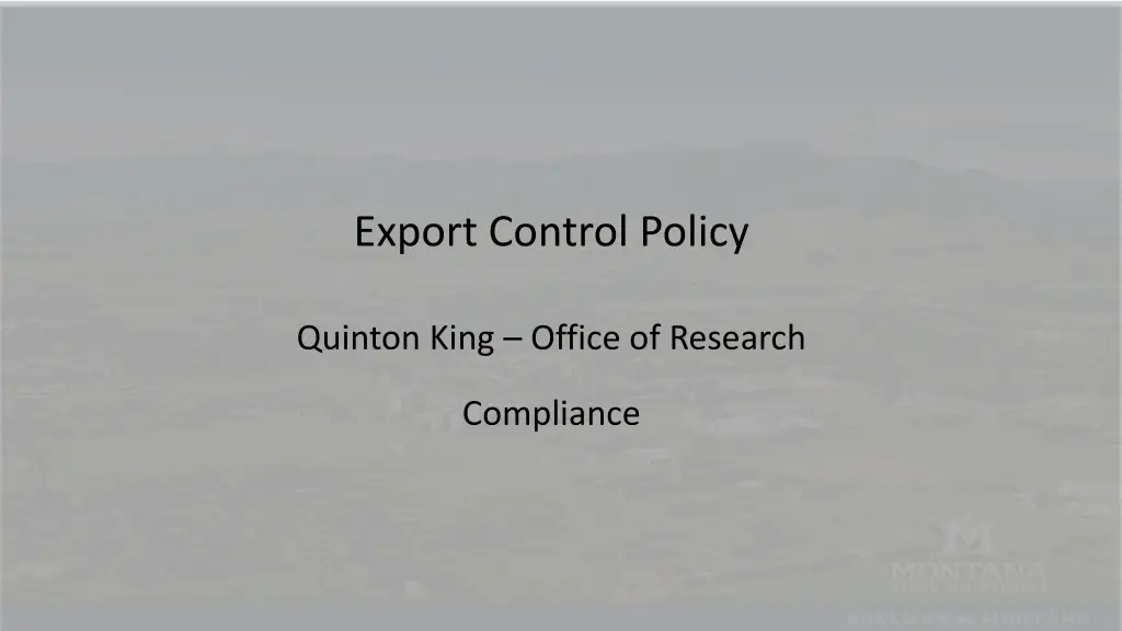 export control policy