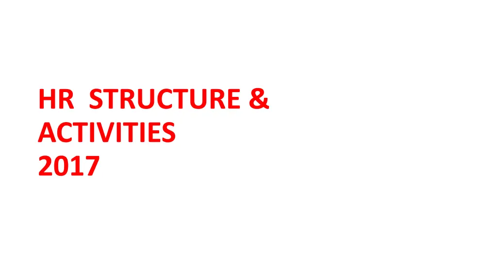 hr structure activities 2017