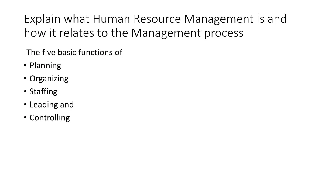 explain what human resource management