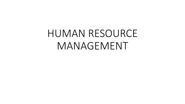 human resource management