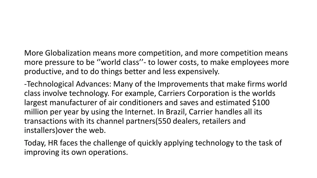 more globalization means more competition