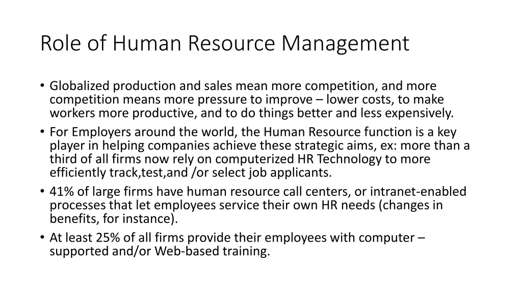role of human resource management