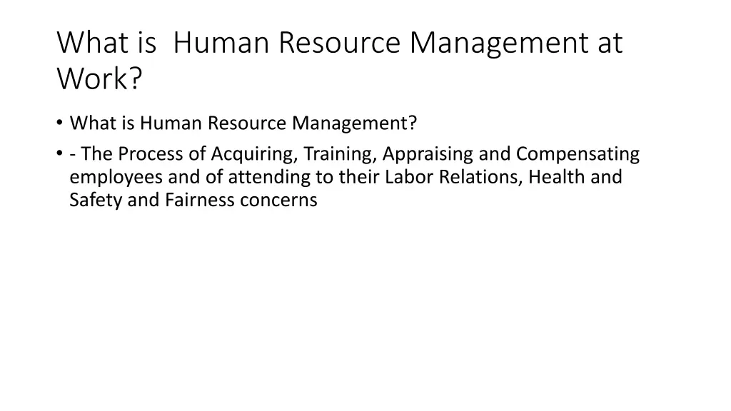 what is human resource management at work